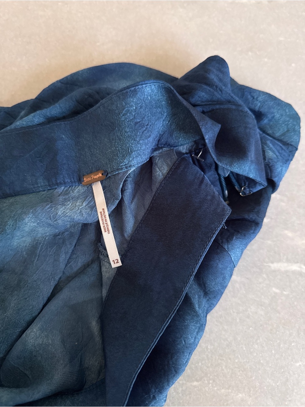 NWOT Free People Blue Tie-Dye A-Line Mini Skirt - Size 12 - Picture 5 of 6